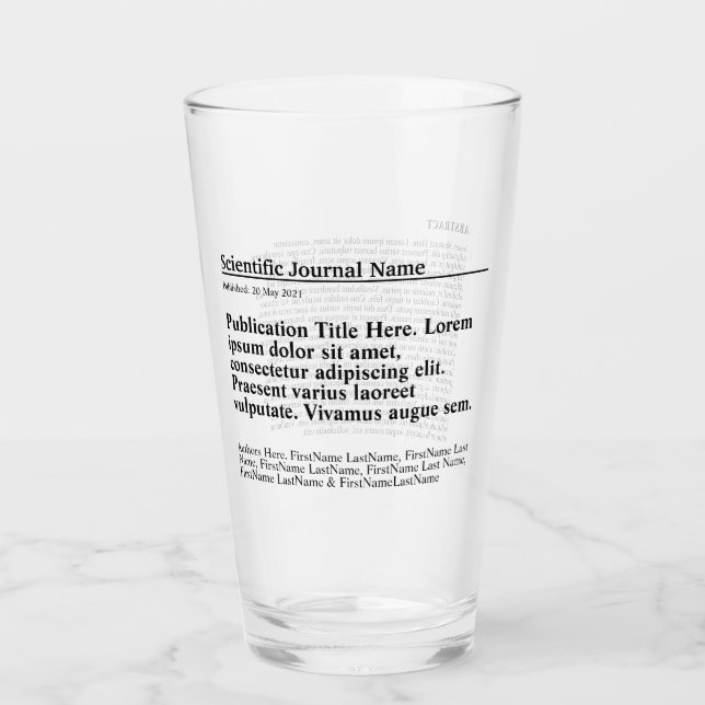 Personalised Publication Drinking Glass (Front)