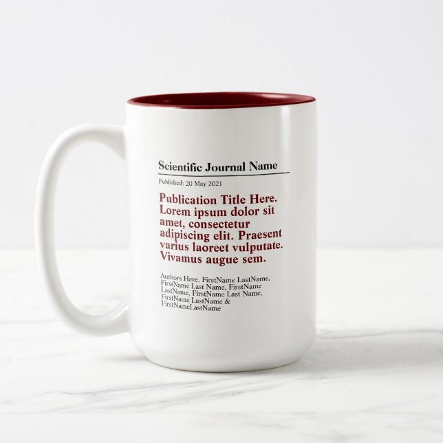 Personalised Publication Two-Tone 15oz Mug - Red (Left)