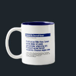 Personalised Publication Two-Tone Mug - Blue<br><div class="desc">A personalised gift to celebrate your published paper! The perfect gift for co-authors,  colleagues,  and academics who published a scientific paper. Customise with the scientific journal,  publication title,  authors and abstract.</div>