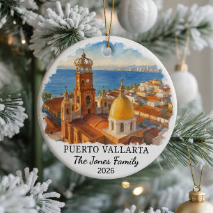 Personalised Puerto Vallarta Ceramic Ornament, Cus Ornament