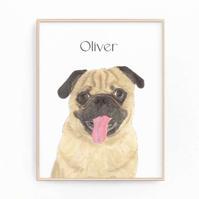 Personalised Pug Art Photo Print (Creator Uploaded)