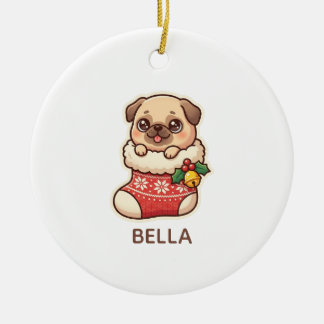 Personalised Pug Christmas Ornament