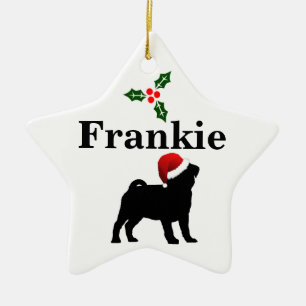 Personalised Pug Dog Christmas Ornament