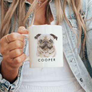 Personalised Pug Dog Name Dog Lover Gift Mug