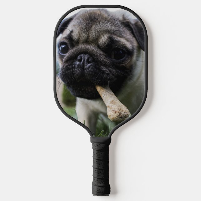 Personalised Pug Dog Photo and Name   Pickleball Paddle (Front)