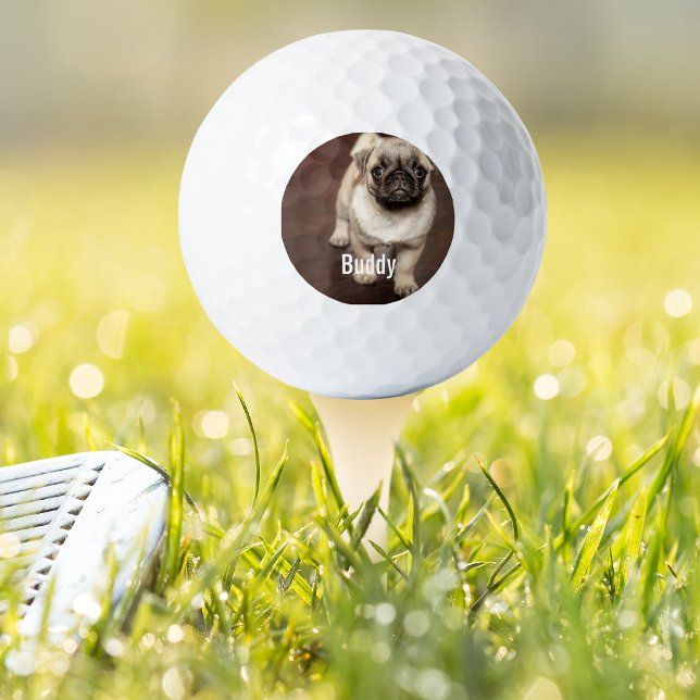 Personalised Pug Dog Photo and Your Pug Dog Name Golf Balls (Creator Uploaded)