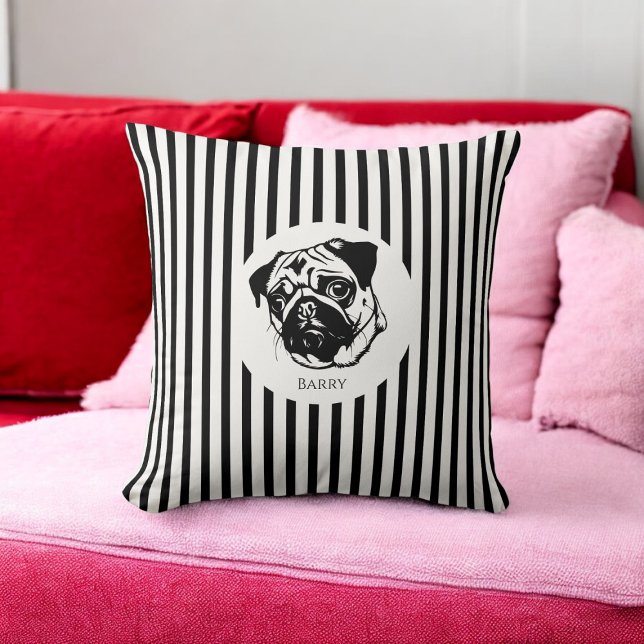 personalised pug dog  stylish trendy custom  cushion (Creator Uploaded)