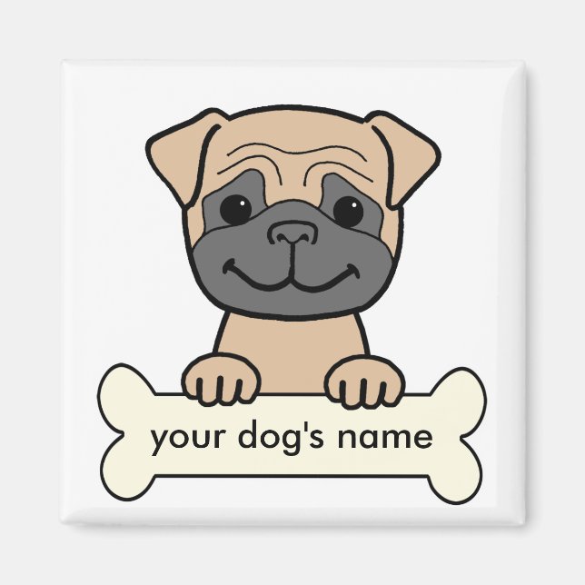 Personalised Pug Magnet (Front)