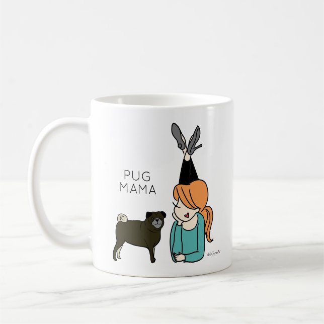 Personalised Pug Mama Coffee Mug (Left)