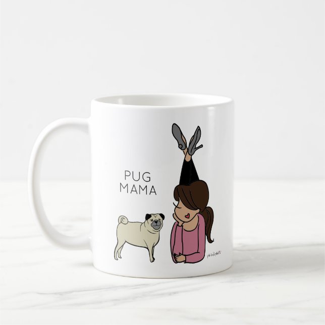 Personalised Pug Mama Coffee Mug (Left)
