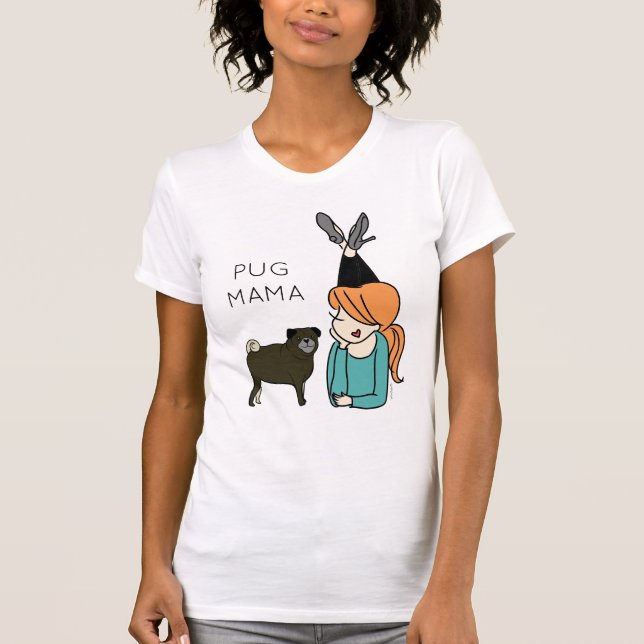 Personalised Pug Mama  T-Shirt (Front)