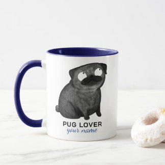 Personalised Pug Mug, Custom Name & Phrase Mug
