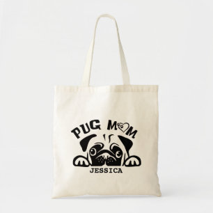 Personalised Pug Mum Graphic Tote Bag