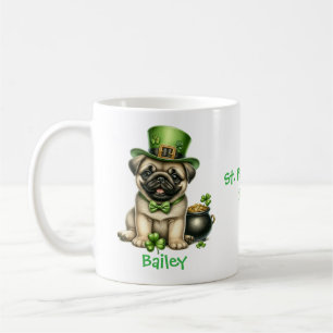 Personalised Pug St. Patrick's Day Mug