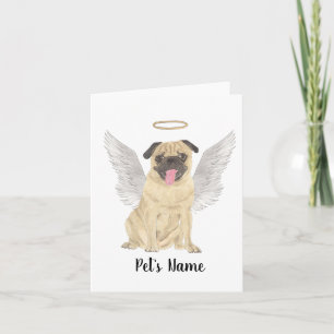 Personalised Pug Sympathy Memorial Card