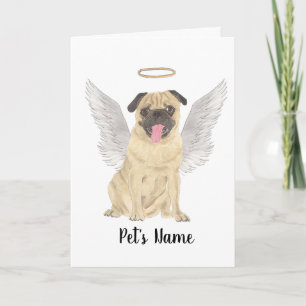 Personalised Pug Sympathy Memorial Card