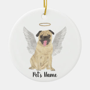 Personalised Pug Sympathy Memorial Ceramic Ornament