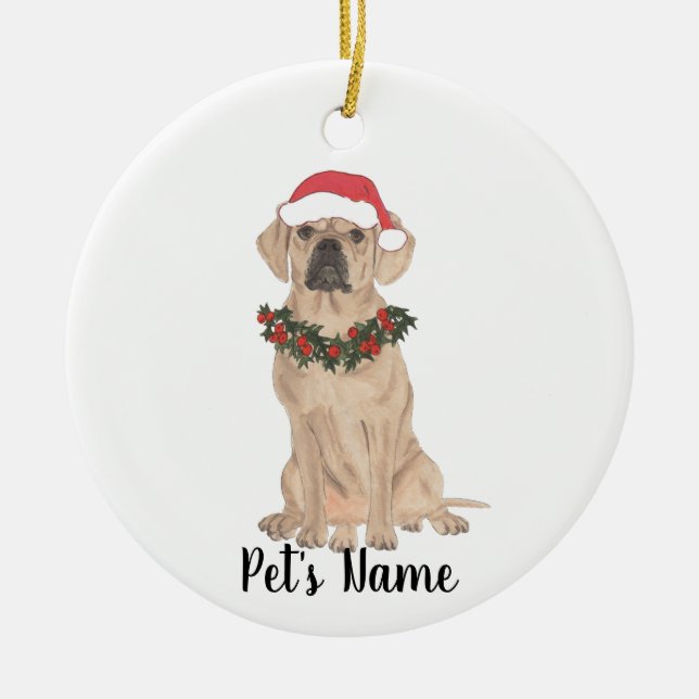 Personalised Puggle Ceramic Ornament (Front)