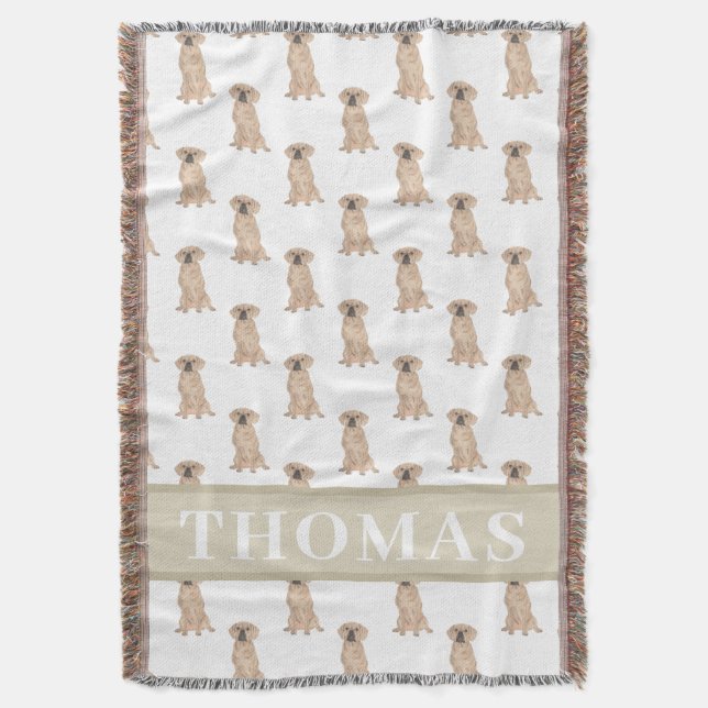 Personalised Puggle  Throw Blanket (Front Vertical)
