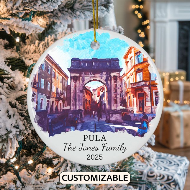 Personalised Pula Ornament, Croatia Ceramic Ornament (Creator Uploaded)