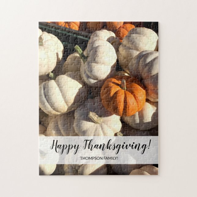 Personalised Pumpkin farm photography Thanksgiving Jigsaw Puzzle (Vertical)