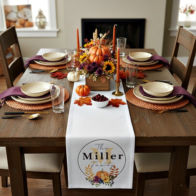 Personalised pumpkin floral    short table runner (Creator Uploaded)