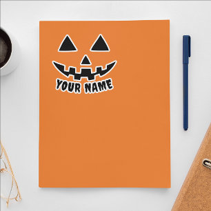 Personalised Pumpkin Halloween Name Black & White