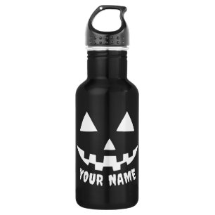 Personalised Pumpkin Halloween Name Black & White  532 Ml Water Bottle