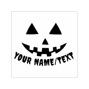 Personalised Pumpkin Halloween Name Black & White Self-inking Stamp