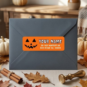 Personalised Pumpkin Halloween Your Name Address Return Address Label