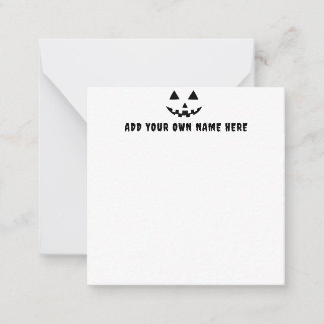 Personalised Pumpkin Halloween Your Name Card (Front)