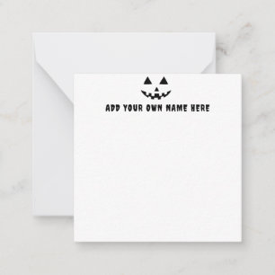 Personalised Pumpkin Halloween Your Name Card