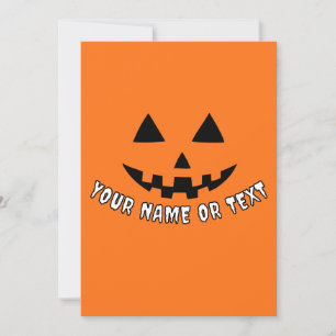 Personalised Pumpkin Halloween Your Name or Text Holiday Card