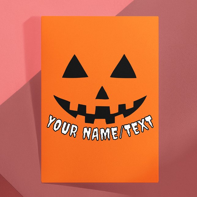 Personalised Pumpkin Halloween Your Name or TEXT Postcard (Creator Uploaded)