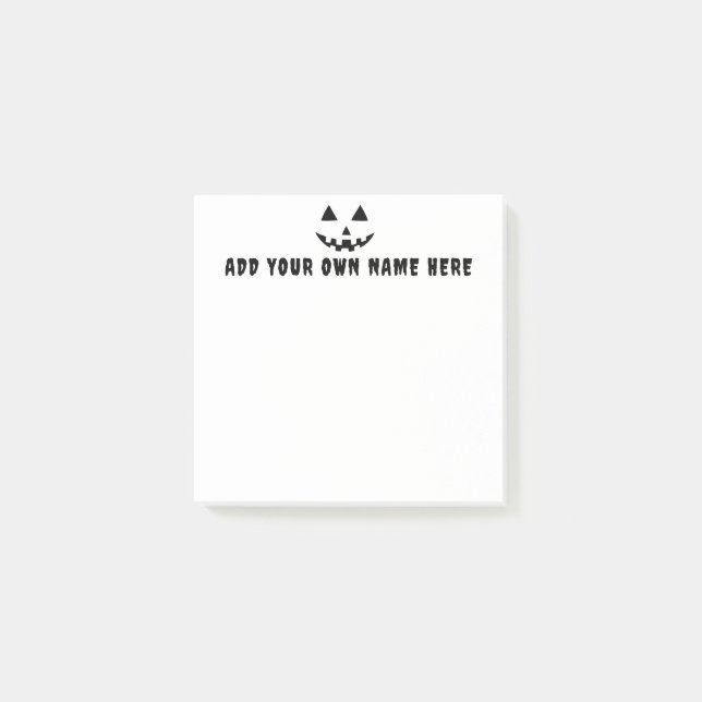 Personalised Pumpkin Halloween Your Name Post-it Notes (Front)