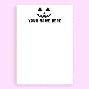 Personalised Pumpkin Halloween Your Name Stationery
