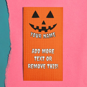 Personalised Pumpkin Halloween Your Name & Text Rack Card