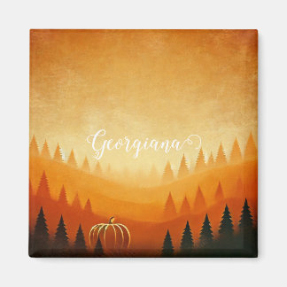 Personalised Pumpkin Harvest Autumnal Harvest Magnet