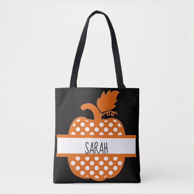 Personalised Pumpkin Harvest Design Tote Bag (Front)