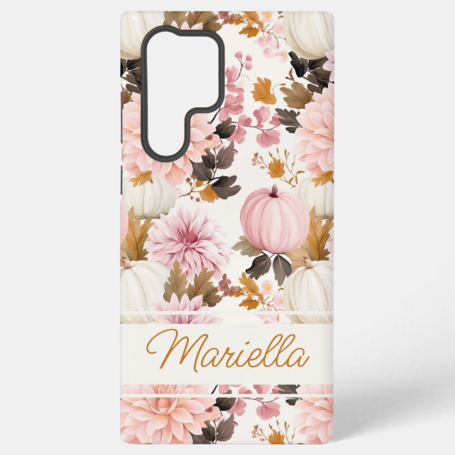 Personalised Pumpkin Pattern Samsung Galaxy S22 Ultra Case (Back)