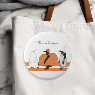 Personalised Pumpkin Penguin Funny Halloween 10 Cm Round Badge