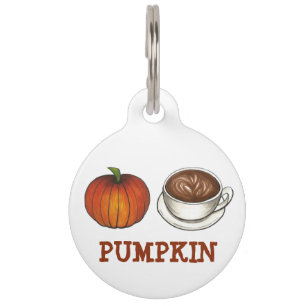 Personalised Pumpkin Spice Coffee Latte Pet Tag