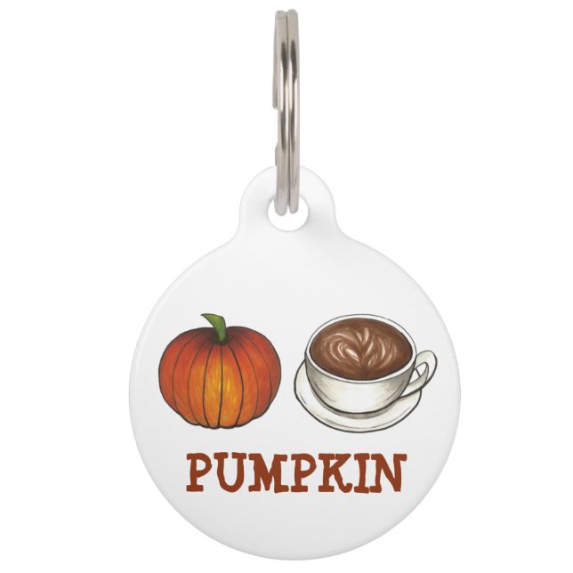 Personalised Pumpkin Spice Coffee Latte Pet Tag (Front)