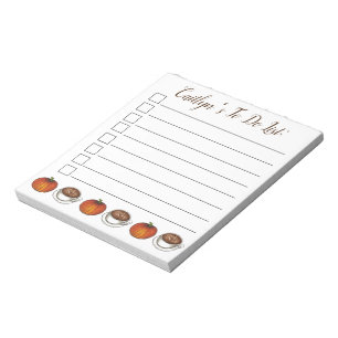 Personalised Pumpkin Spice Coffee Latte To Do List Notepad