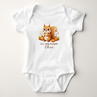 Personalised Pumpkin Squirrel Baby Outfit Bodysuit