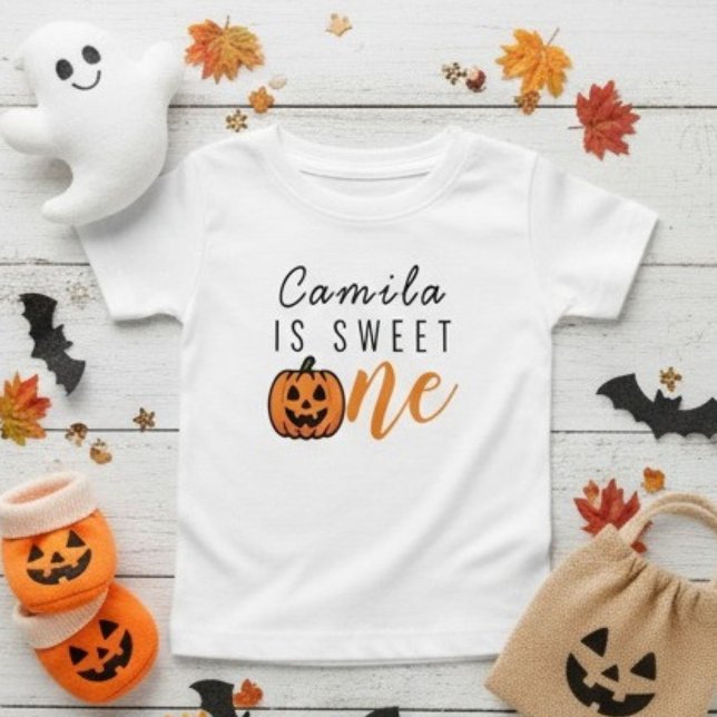 Personalised Pumpkin Sweet One  1st Birthday  Baby T-Shirt (Creator Uploaded)