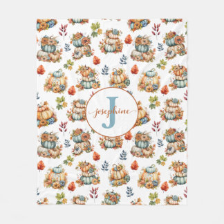 Personalised Pumpkins Country Chic Fleece Blanket