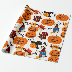 Personalised Pumpkins Halloween Wrapping Paper