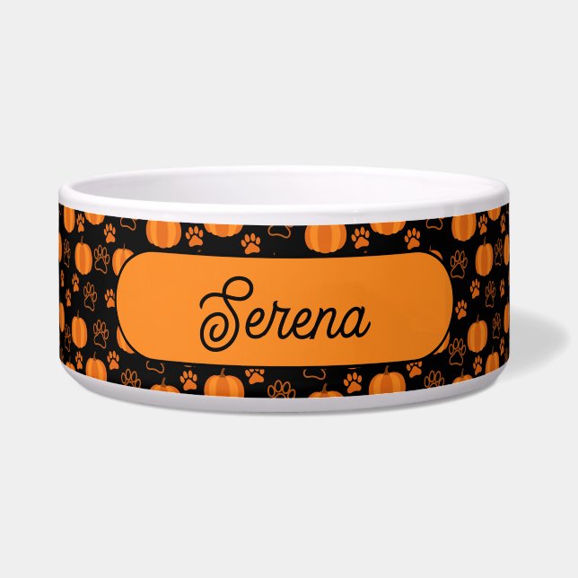 Personalised Pumpkins & Paws Orange and Black  (Front)