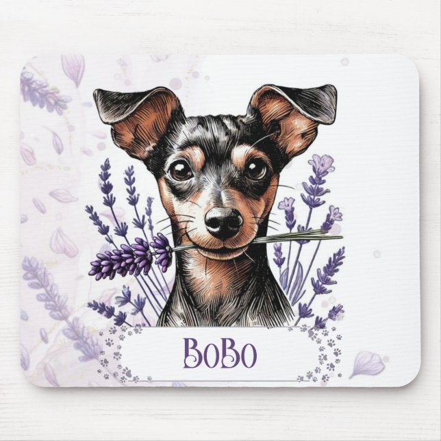 Personalised Pup – Min Pin Mouse Pad (Front)